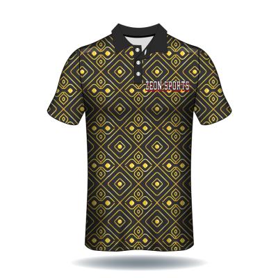 China Wholesale Bulk Cheap Price 90%Polyester+10%Spandex Custom Design Polynesian Patterns Workout Quick Dry Mens Womens Polo Shirt for sale