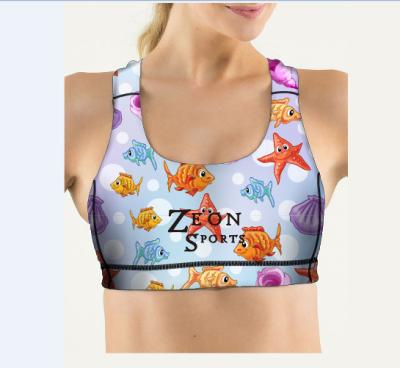 China 2019 New Fashion Custom Antibacterial Design Women Sports High Quality Printed Yoga Bra for sale