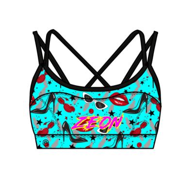 China 2019 Antibacterial Customized Women Sports Yoga Bra High Quality Sublimation Your Design On Top Workout Bra for sale