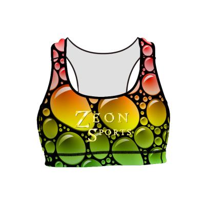 China New Style Custom Colorful Antibacterial Bubble Design Antibacterial Breast Support Sports Yoga High Impact Bra for sale