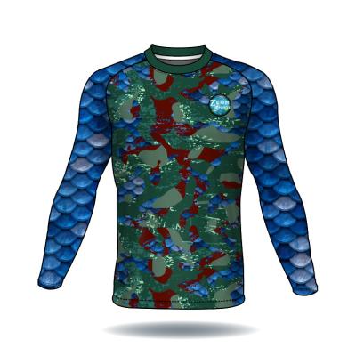 China Fashionable Custom Fish Scales Antibacterial Designs UPF 50 Quick Dry Sublimation Print Long Sleeve Fishing Shirts Tank Tops for sale