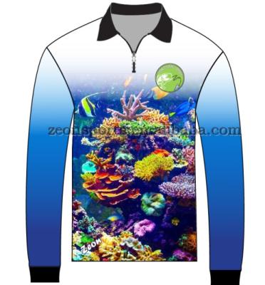 China Custom Polyester/Spandex Antibacterial Protection 1/4 UV Zipper Fishing Shirts High Quality Fishing Tank Top for sale