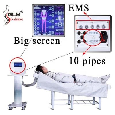 China Anti-puffiness 3 in 1 pressotherapy machine with EMS electrostimulation suit and EMS slimming belt for EMS gel pads with far infrared therapy for sale