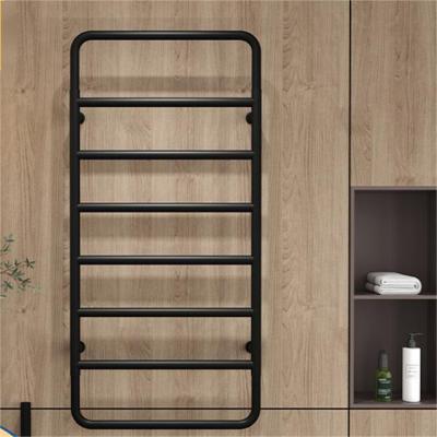 China Hanging Heater Electric Heated Towel Rail Bathroom Towel Dryer Warmer Black for sale