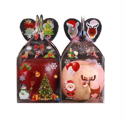 China Creative Recycled Christmas Eve Apple Box Plastic Materials KCCB Christmas PVC Ping A Clear Fruit Packaging Box Candy Gift Box for sale