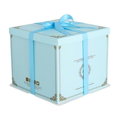 China New Disposable Plastic Cake Box Packaging KCCB Custom Size Recycled Materials Square PET Large Translucent Cake Box Creative Gift Box for sale