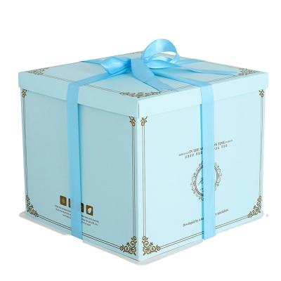 China KCCB Disposable Gift Packaging Romantic Square PET Cake Box Tall Translucent Creative Gift Box for sale