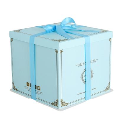 China KCCB Disposable Creative Cake Box Packaging Custom Size Recycled Materials Large Square PET Cake Box Translucent Plastic Custom Gift Box for sale