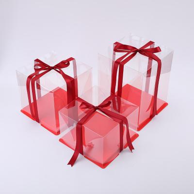 China KCCB Box Clear KCCB Wedding Birthday Party PET Disposable Square Pet Gift Large Plastic Transparent Pet for sale