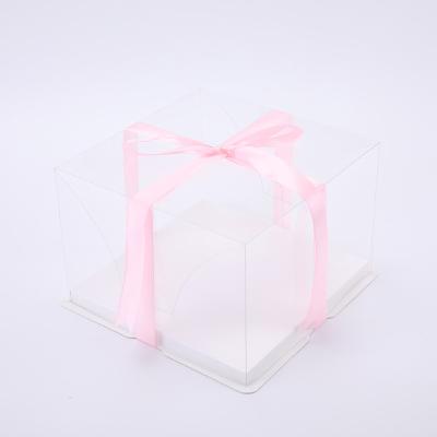 China KCCB 2020 Disposable Cake Box Wedding Birthday Party Square Gift Large Packaging Hard Plastic Box for sale