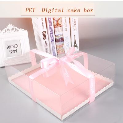 China 2020 KCCB Disposable PVC Square Gift Wrapping Boxes Transparent Wedding Birthday Party PET Digital Cake Box. 100 disposable environmental for sale