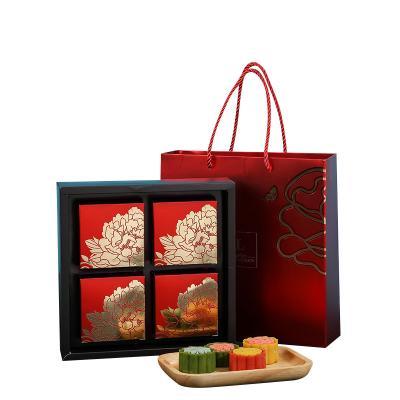 China 2020 free shipping KCCB modern luxury free shipping mooncake box packaging mooncake box with plastic bag for sale