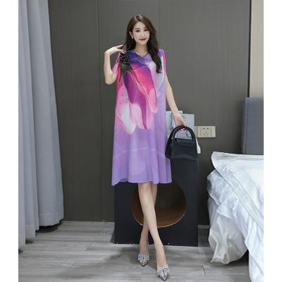 China Miyake Clothing Woman Casual Style Short Sleeve High Quality Viable Luxury Dress Plus Size Elegant Dresses 2023 for sale