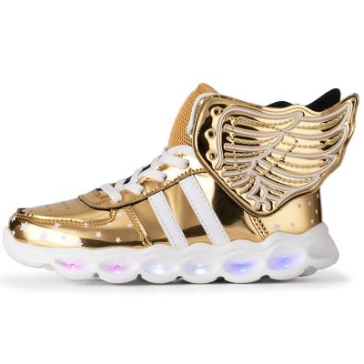 China 2022 new design deodorization LED fluorescent children's sports shoes Jeremy Scott Forum Hi Wings Amazon dress for children's sports shoes for sale