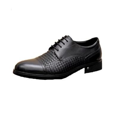 China 2021 real rattan checkered technology men's weaving premium genuine leather shoes leather deodorization wholesale for sale