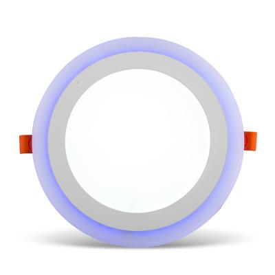 China New Modern Hot Sale Double Color Changing Adjustable Recessed Color Changing Round Deep Panel Light for sale