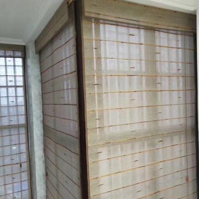 China Modern Easy Installation Customized Size Blackout Manual Jute Reed Roller Blinds for sale