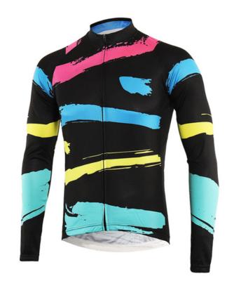 China Antibacterial Stripe Colors OEM Custom Design Cycling Jersey Cycling Clothing Long Sleeve MTB Jersey Bike Wear Cycling for sale