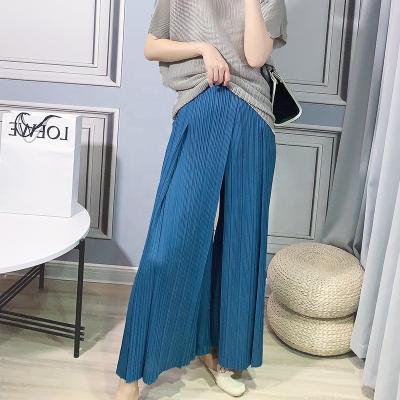 China Women's Anti-Static Button Button High Leg Wide Leg Plus-Size Pants for sale