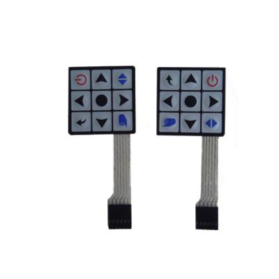 China Durable 3x3 9 Key Control Machine Matrix Keyboard Matrix Membrane Tactile Keypad for sale