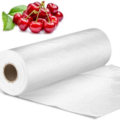 China Count 30x 40cm Disposable Food Storage Bag Eco-friendly Supermarket 600 Customize HDPE Plastic Product Bags On Roll for sale