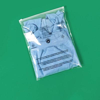 China Matte Frosted Biodegradable Plastic Packaging Recyclable Custom Zipper Bags T-Shirt Swimwear Zip Lock Clothing Bags With Logo for sale