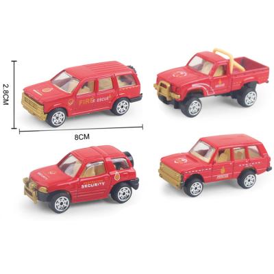 China 4pc diecast toy asst style metal car fire rescue truck die cast toys vehicle for sale