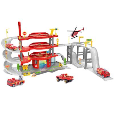 China 4-Layer Fire Engineering Toys Car Parking Play Set with Die-Cast Car 59974 for sale