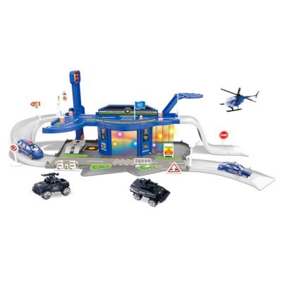 China Hot Sale Alloy Car Police Order Garage Toy Play Set For Kids 59909 for sale