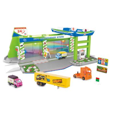 China Wholesale Slot Toy 2020 Kids Plastic Diy Garage Game Set Parking Lots Track Toys With Metal Vehicle for sale