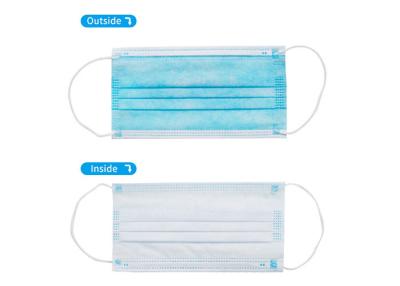 China Disposable Medical Surgical Face Mask Earloop Non Woven 3 Ply Facial MeltBlown for sale