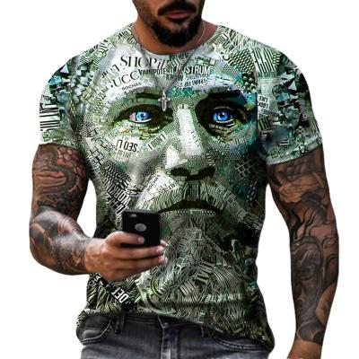 China Anti-wrinkle men's European and American border series 2022 summer new retro 3D samurai avatar printing short-sleeved T-shirt men for sale