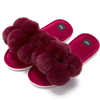 China Lightweight Women's Household Plush Slippers Plush Teddy Bear Slippers To Wear Home for sale