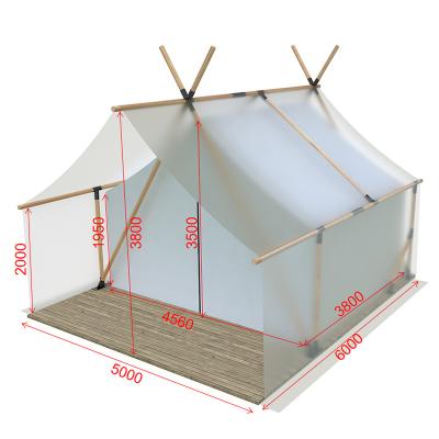 China 2021 Portable Four-Season Glamping Tents De Lux Europe Style Tent Glamping Oxford Cloth Tent For Sale for sale