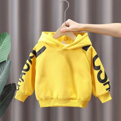 China New children's solid color tops men's and women's hoodies simple round neck style simple children's breathable loose long-sleeved top for sale