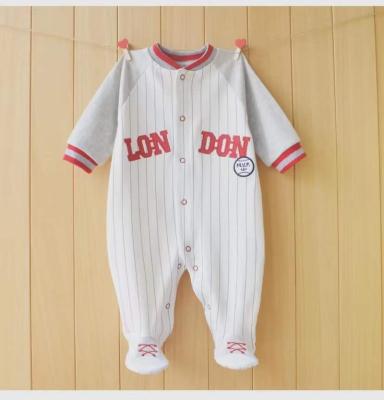 China New Breathable Spring And Autumn Cotton Newborn Overalls With Feet Baby Overalls for sale