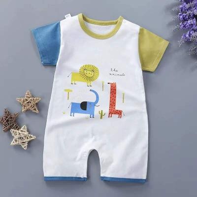 China New Summer Breathable Cotton Baby Short Sleeve Jumper Jumpsuit Baby Bodysuit for sale