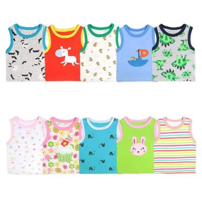 China Handsome New Summer Cartoon Children Boys Printed Shirts Round Neck Vests Children's Sleeveless Vests for sale