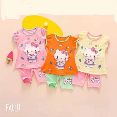 China Factory new breathable cotton short sleeve wholesale cartoon printing children fashion t-shirt girls costume for sale