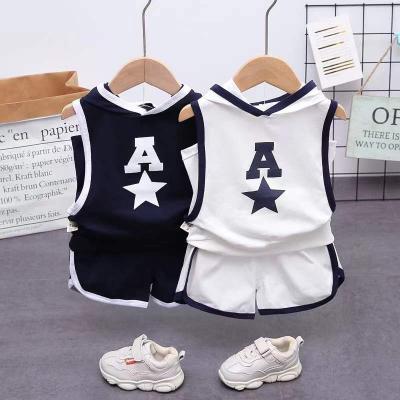 China Factory direct sale cartoon vest suit boy two-piece outfit children's breathable cotton short-sleeved shorts for sale