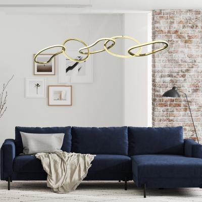 China High Quality Adjustable Circle Round Ring Length Lamp Indoor Living Room Geometric Linear Modern Pendant Light Geometric for sale