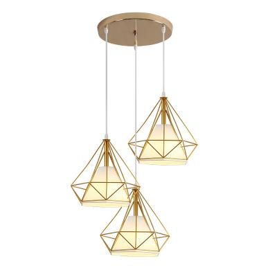 China Length Adjustable Hot Sale Indoor Restaurant Fabric Pendant Led Light Fabric Pendant Lights With Frame Iron Pendant Lights for sale