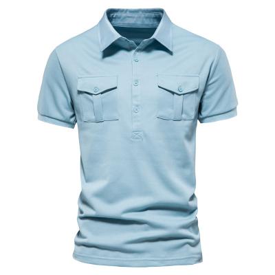 China Single Pockets Lapel Collar Summer Anti-Wrinkle Anti-Wrinkle Short Sleeve Polo Shirt Leisure For Golf Men's Polo T-Shirt Wholesale for sale