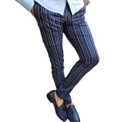 China Wholesale viable simple striped fashionable trend tracker design of straight men's slim fit pants office pants and pants British style new for sale