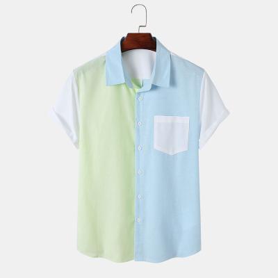 China Summer New Arrival Summer New Arrival Casual Anti-Wrinkle Sleeve Casual Shirt Color Loose Short Block For Men's Beach Shirts OEM ODM Wholesale for sale