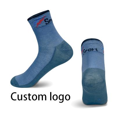 China Wholesale Custom QUICK DRY Logo Design Embroidered High Quality Custom Knit Socks Mens Sports Wear Cotton Socks for sale