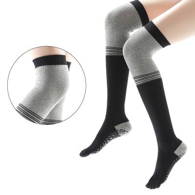 China Antibacterial pantyhose/tights shaper for women non slip fashion thigh high yoga toe body stocking pilates women's yoga socks for sale