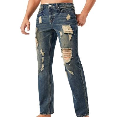 China 2022 SKYKINGDOM breathable gz fashion men's longchan jeans new loose ripped men's blue jeans hip hop jeans for men for sale