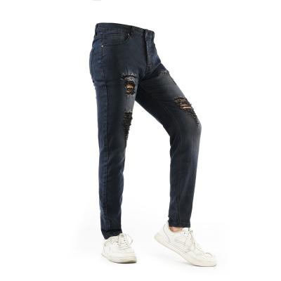 China SKYKINGDOM men's QUICK DRY jeans branded jeans black men's fabrics skinny thin fit distressed men's jeans for sale