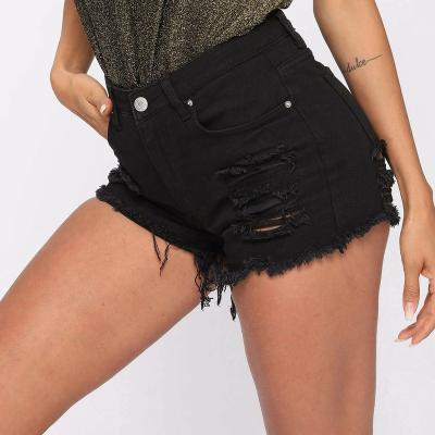 China SKYKINGDOM high waist denim shorts fashion QUICK DRY denim ripped hole stretch high waisted shorts women jeans for sale